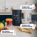 BÉABA - Babycook Neo - 6 in 1 Babynahrungszubereiter - Schonender Dampfgarer - Glaskrug und Garkorb aus Edelstahl - Mitternachtsblau