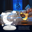 Reer 52121 ColourLumy Moon Night Light for Children with Acrylic Glass Panel, Colour Changing, Three Brightness Levels, Timer Function, Grey