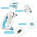 Einesin Groß XXL Faltbare Baby Badewanne mit integriertem Thermometer, Baby Wanne Inkl. Badewanneneinsatz Baby, Baby-haarwaschbecher