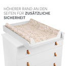 KikkaBoo SECRET GARDEN Wickelauflage Abwaschbar 80x50 Cm Für Babys, Wasserdicht Und Hygienisch, Weiche PVC-Oberfläche, Gepolstert, Für Wickeltisch Oder Kommode, Beige