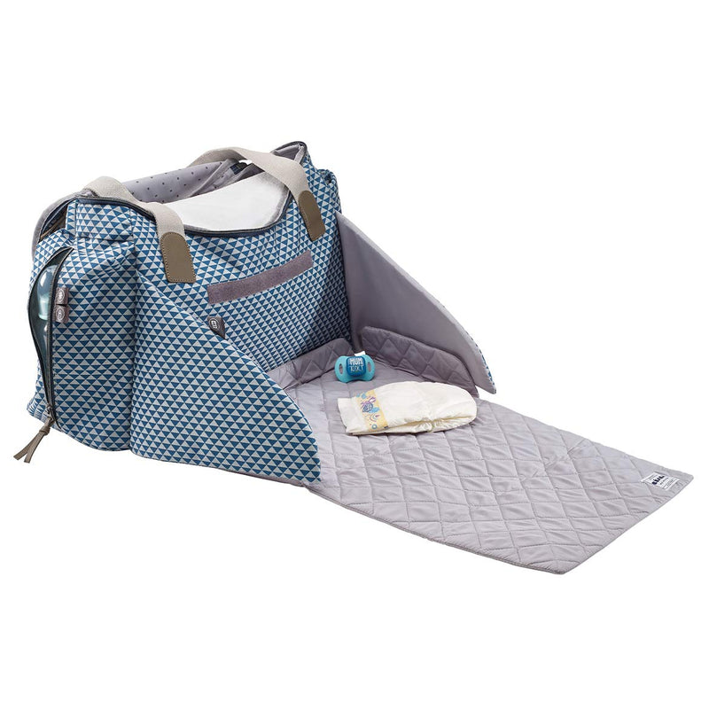 BÉABA - Wickeltasche Sydney II - Modulierbar, großes Fassungsvermögen - Große Cocoon-Wickelfläche - Isolierfach für Babynahrung, Befestigungssystem für Kinderwagen, Tragegriffe - Grau