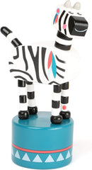 small foot 11094 Drückfiguren Jungle aus Holz, FSC 100%-Zertifiziert, Mitgebsel Spielzeug, Mehrfarbig