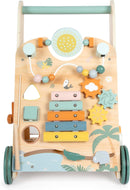 small foot Lauflernwagen „Safari“ aus Holz, 3 Seiten, Räder mit Gummiringen, Lauflernhilfe für Kinder ab 1 Jahr, 12640