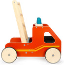 small foot Lauflernwagen Feuerwehr aus Holz, Moderne Lauflernhilfe für Feuerwehrfans, für Kinder ab 12 Monaten, 12540