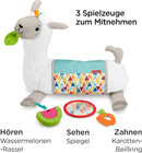 Fisher-Price 4-in-1 Lama Spielkissen zum Spielen in Bauchlage, mit 4 Spielmöglichkeiten, 3 Mitnehm-Spielzeugen und beidseitig bedruckter weicher Decke, für Babys ab der Geburt, GLK39