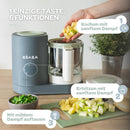 Béaba - Babycook Neo - 6 in 1 Babynahrungszubereiter - Schonender Dampfgarer - Glaskrug und Garkorb aus Edelstahl - Mineralgrau