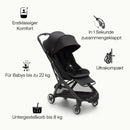 Bugaboo Butterfly Ultra Compact Reisebuggy, leicht, in einer Sekunde zusammenklappbar, sehr geräumiger Stadtbuggy für Babys und Kleinkinder, handlich und bequem, Nacht schwarz