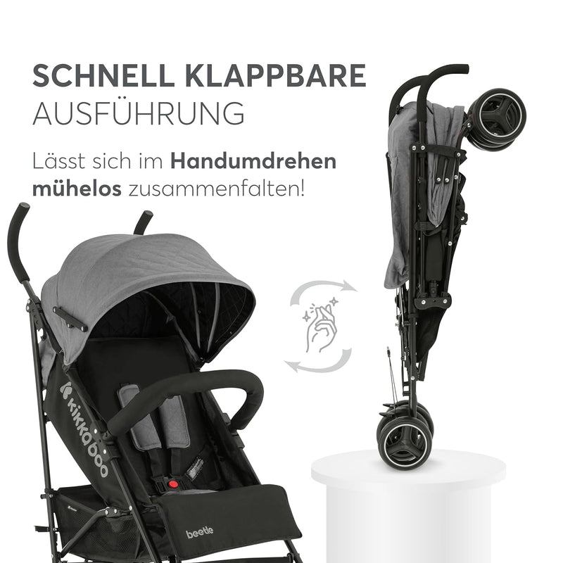 KikkaBoo BEETLE Kinderwagen, Babysportwagen bis zu 22 kg, Zusammenklap
