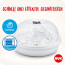 NUK Micro Express Plus microwave sterilizer for bottles | sterilizes up to 4 baby bottles plus accessories in 4 minutes | fits in most microwaves | includes bottle tongs
