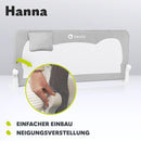 Lionelo Hanna Bettgitter Rausfallschutz 150 cm x 66 cm, zusammenklappbar um 180 Grad, luftiges Netz, einfache Montage, Standsafe-Blockade, SecureBelt, stabile Konstruktion