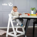 roba Treppenhochstuhl Sit Up III - Mitwachsender Baby Hochstuhl - ab 6 Monaten - Kinderhochstuhl aus Holz weiß - Stuhl bis 50 kg belastbar