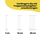 Safety 1st SecureTech Metal Gate, Treppenschutzgitter ohne Bohren, 73–80 cm (bis 136 cm erweiterbar), Leicht Schließbares Türschutzgitter, mit Einer Hand Öffnen, Kein Bohren, Zweifachsicherung