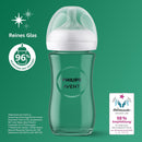 Philips AVENT Natural Response Glas-Geschenkset für Neugeborene – 3 x 120 ml und 2 x 240 ml Babyflaschen, 2 x ultra soft Schnuller 0–6 Monate, Flaschenbürste, BPA-frei (Modell SCD879/11)