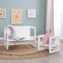 roba Kinder Sitzgruppe 3in1 - Wendehocker & zum Tisch umwandelbarer Kinderbank - Sitzgruppe für Kinder - Set aus Holz weiß