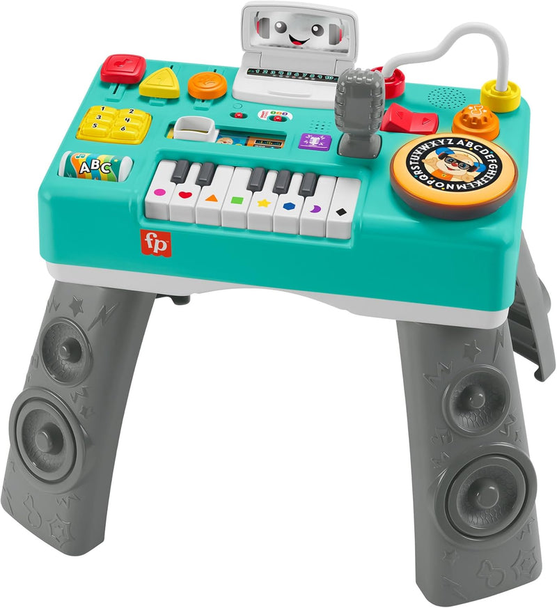 Fisher-Price Lernspaß DJ Spieltisch - musikalisches Lernspielzeug mit 3 Klavierspielmodi, Lichtern