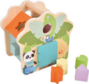 small Foot Steckwürfel Haus „Jungle Friends“, Motorikspielzeug aus FSC® 100%-zertifiziertem Holz, für Kinder ab 12 Monaten, 12767, Rot, Blau, Gelb, Grün, Orange