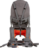MiniMeis G4 - Baby Schultertrage mit Rückenunterstützung - faltbares Kinder Tragesystem - bis zu 18 kg - Grau-Orange