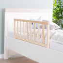 roba Bed Safety Guard 90 cm long made of solid wood, safe fall-out protection for babies and children from 18 months, easy assembly without drilling, height 38 cm, foldable with extra safety lock, natural
