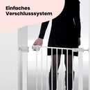 Safety 1st Easy Close Metal Gate, Treppenschutzgitter ohne Bohren, 73–80 cm (bis 108 cm erweiterbar), leicht schließbares Türschutzgitter, mit 1 Hand öffnen, kein Bohren, Zweifachsicherung, Weiß
