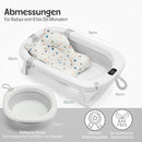 Akeraq Baby Badewanne Faltbar Mit Integriertem Thermometer, Rutschfeste Kissen