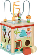 small Foot Motorikwürfel „Jungle Friends“ aus FSC® 100%-zertifiziertem Holz, platzsparender Aktivitätswürfel mit 5 bespielbaren Flächen, Lernspielzeug für Kinder ab 1 Jahr, 12765
