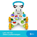 Fisher-Price Lern mit mir - Zebra Lauflernwagen, musikalisches Aktivitäts- und Gehspielzeug mit Lerninhalten, ab 6 Monaten, Deutsche Version