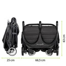 Baby Jogger City Tour 2 Double Geschwisterwagen Zwillingswagen für Reisen | leichter, zusammenklappbarer und tragbarer Zwillingsbuggy | Pitch Black (Schwarz)