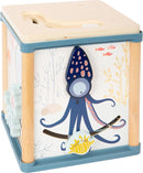 small foot Motorikwürfel Unterwasserwelt aus Holz, mit fünf bespielbaren Seiten, für Kinder ab 12 Monaten, 11910