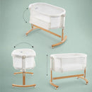 babyGO Amila 3-in-1 Beistellbett aus Holz für Babys - Bequemes Babybett - Reisebett und Kinderbett - Mit weicher Matratze - höhenverstellbar und Fa...
