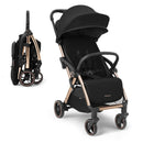 KikkaBoo Eden, Buggy Kinderwagen bis 22 kg – Leicht (7,1 kg), Kompakt & Stilvoll, One-Hand-Faltbar, Inkl. Regenschutz, Schwarz