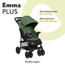 LIONELO Emma Plus Silla de paseo hasta 15 kg 6-36M Respaldo ajustable Cinturón de seguridad de 5 puntos Capucha profunda Organizador para padres