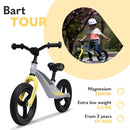 Lionelo Bart Tour Laufrad ab 2 Jahren bis 30 kg, Magnesiumrahmen, sportlicher Style, wartungsfreie PU 12" Laufräder, höhenverstellbarer Lenker und Sattel, langlebig und sehr leicht