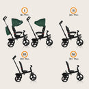 LIONELO Haari 2in1 Dreirad mit Schubstange ab 18 Monate bis 25kg, Vorwärts und Rückwärtsfahrt, schlauchlose Gummireifen, Freilauf geräumiger, Korb, Tasche, Getränkehalter