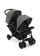 Graco Stadium Duo Geschwisterwagen, Zwillingswagen, 0-15 kg, auch mit Babyschale nutzbar, verstellbare Rückenlehnen, zusammenklappbar, freistehend, großer Staukorb, inkl. Snacktabletts