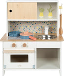 small Foot Kinderküche Terrazzo kompakt, Moderne Spielküche aus Holz, mit kindgerechtem Zubehör, Rollenspielzeug für Kinder ab 3 Jahren, 12728