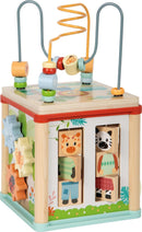 small Foot Motorikwürfel „Jungle Friends“ aus FSC® 100%-zertifiziertem Holz, platzsparender Aktivitätswürfel mit 5 bespielbaren Flächen, Lernspielzeug für Kinder ab 1 Jahr, 12765