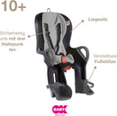 OK Baby Kinder Hinterrad-fahrradsitz 10+, schwarz-silber, 22kg, O37226050X