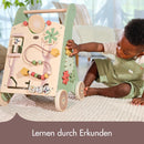Tiny Love Baby Lauflernwagen Holz, 2-in-1 Activity Baby Lauflernhilfe, 12 interaktive Aktivitäten, motorische Fähigkeiten, kognitive Entwicklung, natürliches Design