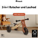 Hauck First Ride Eco, Fuchs - 2 in 1 Holz Dreirad Rutscher & Zweirad Laufrad mit 7,5 Zoll Räder für Kleinkider ab 1 Jahr bis 20 kg, mit Höhenverste...
