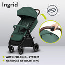 LIONELO INGRID Kinderwagen bis 22 kg von 6 Monaten bis 4 Jahren Große 360° schwenkbare Räder Volle Federung Einhändig zusammenklappbar Verstellbare Rückenlehne und Fußstütze Großes XXL-Verdeck