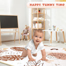 decalsweet Spielmatte 150×180cm mit Rutschfest, Extra Dicke 2cm Weiche Krabbelmatte, Faltbar Krabbeldecke Krabbelteppich für Indoor Outoor Zaun (Boho-Blätter)