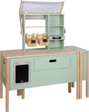 Small Foot Kaufladen und Kinderküche Salbeigrün „Fresh“ aus Holz mit Zubehör, Spielküche & Marktstand, Rollenspielzeug für Kinder ab 3 Jahren, 12688, grün