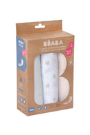 BÉABA, 3-er Set Mullwindeln, Spucktücher, Bio-Baumwollmusselin, Mehrzwecktücher: Wickeldecke, Lätzchen, Kuscheltuch, Superweich, Luftdurchlässig, Groß, 70 x 70, Ökologisch und Gesund, Motiv Schwan