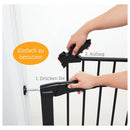 Munchkin Lindam Türgitter für Babys, ausziehbares Türschutzgitter & Treppenschutz zum Klemmen, ideal für Kinder und Haustiere, ohne Bohren, 76-82 cm, schwarz