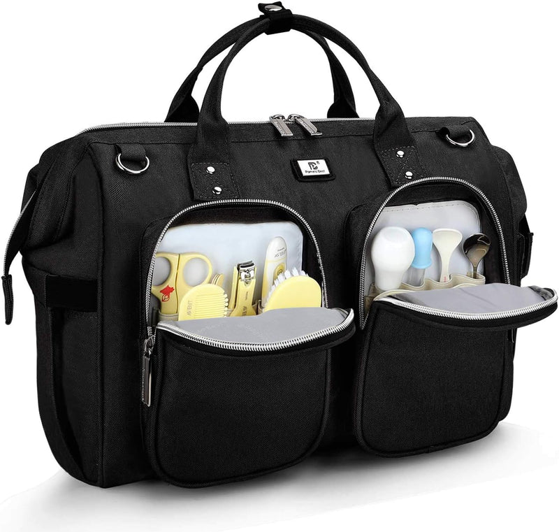 Pomelo Best Wickeltasche mit wasserdicher Wickelunterlage und 2 Kinderwagen Haken verstellbare Schultergurt multifunktionale Umhängetasche Reisetasche für Unterwegs