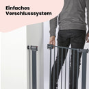 Safety 1st Easy Close Metal Gate, Stair Safety Gate Without Drilling, 73–80 cm (Expandable up to 108 cm), Easy-to-Close Safety Gate, Opens with 1 Hand, No Drilling, Double Lock, Dark Grey