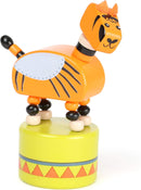 small foot 11094 Drückfiguren Jungle aus Holz, FSC 100%-Zertifiziert, Mitgebsel Spielzeug, Mehrfarbig