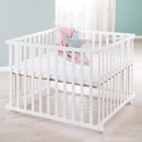 roba Laufgittermatratze 100 x 100 cm - Matratze für 4 eckige Laufgitter / Laufstall - Laufgittereinlage mit abnehmbarem Bezug - Weiß gesteppt