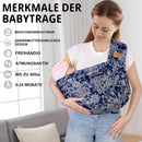 vrbabies Babytrage, Tragetuch Baby-Fronttrage von Neugeborenen bis Kleinkindern, New Upgrade verstellbare Babytrage auf einer Schulter für Babys 0-24 monate bis zu 40 lbs(Celadon)