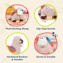 B. toys Schaukelpferd Schaf beige aus weichem Plüsch und hochwertigem Holz, Schaukeltier zum Draufsitzen für Kinder und Babys ab 18 Monaten